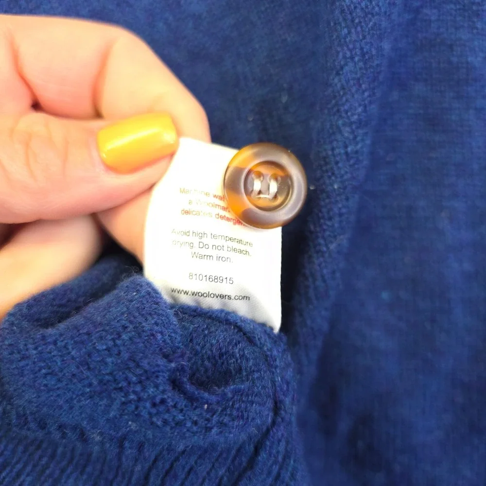 Woolovers Sweater Vest‎ Mens 2XL Blue Sleeveless Button Up Knit Preppy Academia